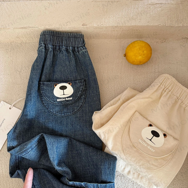 Toddler Casual Denim Bear Print Pants - image 1