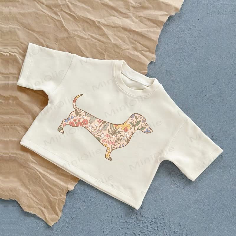 Baby Daschund Summer Casual T-Shirt - White - 2-3T - image 2