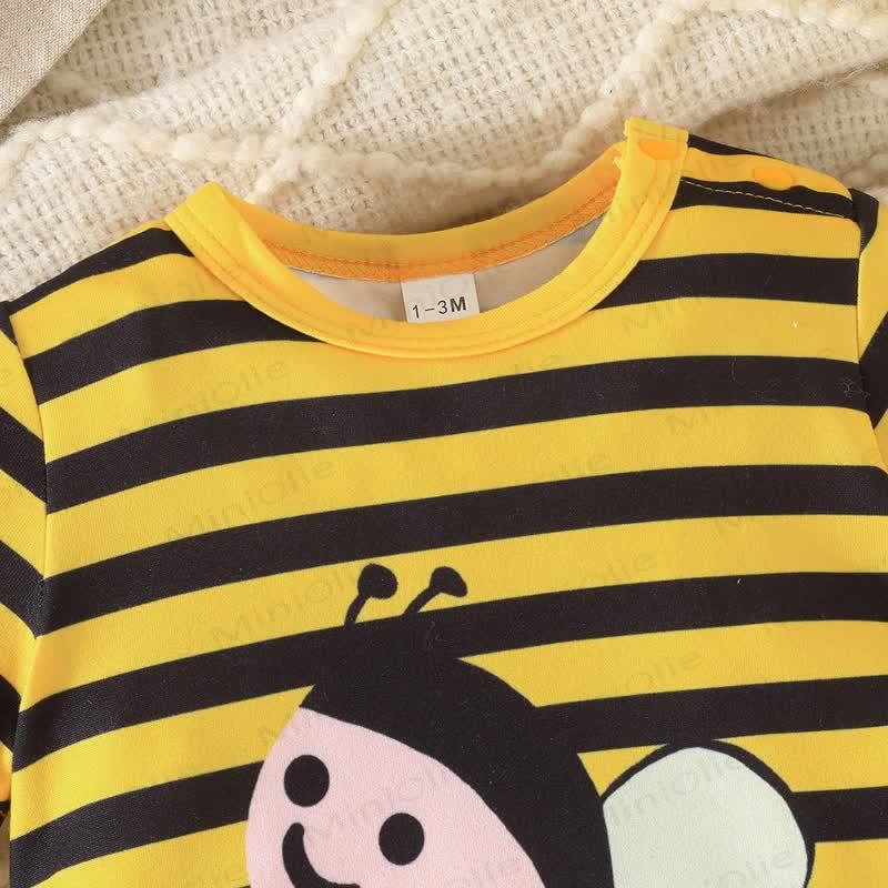 Baby Bee Striped Romper - image 3