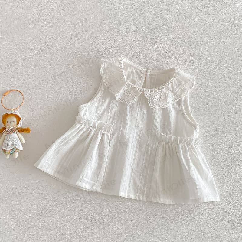 Baby Toddler Girls Cotton Lace Tank Top or Leopard Print Pants - White - 4-5T - image 2