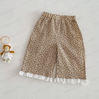 Baby Toddler Girls Cotton Lace Tank Top or Leopard Print Pants - Beige - 4-5T - image 3