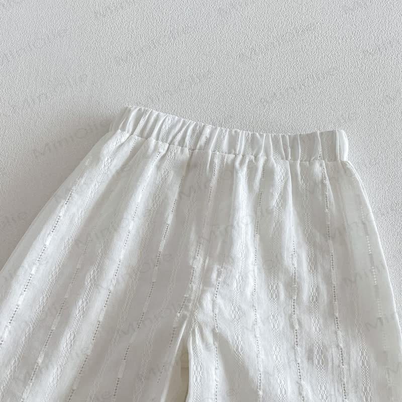 Baby Toddler Girls Cherry Print Puff Sleeve Top or Lace Solid White Pants - image 9