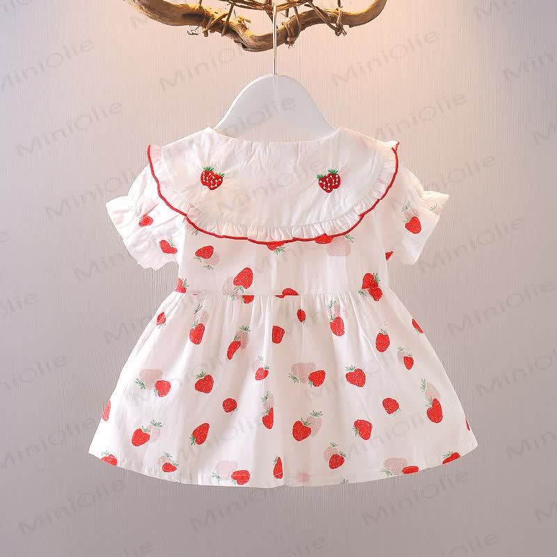 Baby Toddler Girls Cotton Summer Strawberry Print Dress - image 5