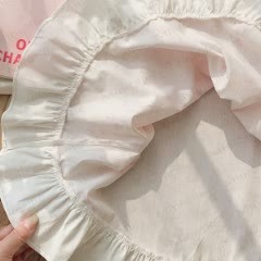 Toddler Girl Cotton Pink Striped Bows Print Dress - image 6