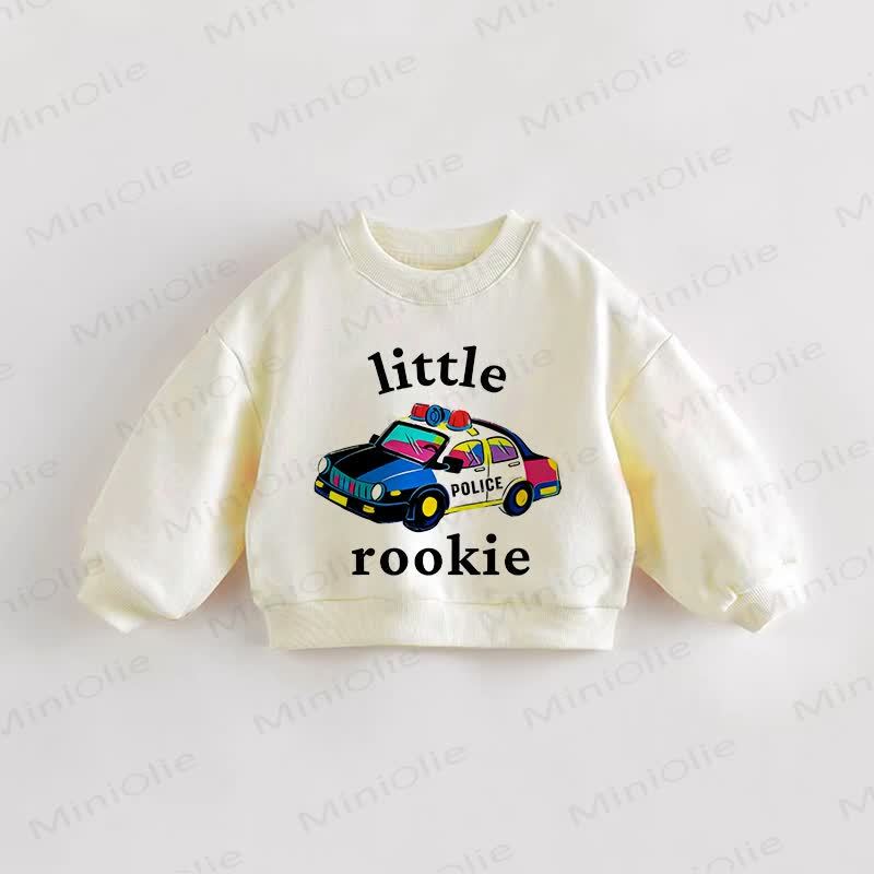LITTLE ROOKIE Baby Toddler Car Cream Sweatshirt - Cream - 3-5T - image 1