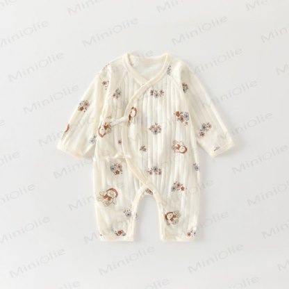 Baby White Cotton Romper - Rabbit - 3-6M - image 3