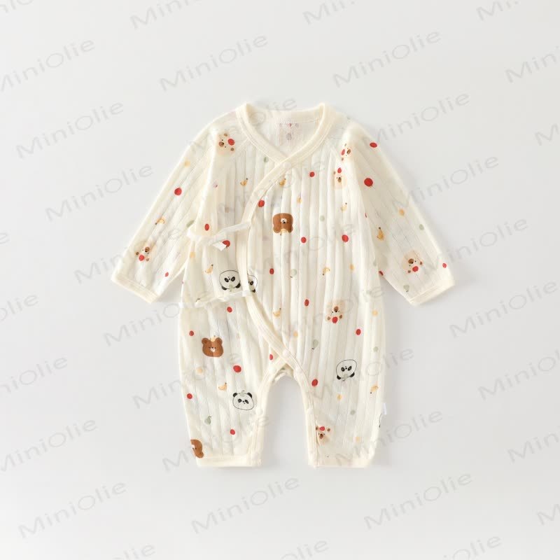 Baby White Cotton Romper - Fruit - 3-6M - image 5