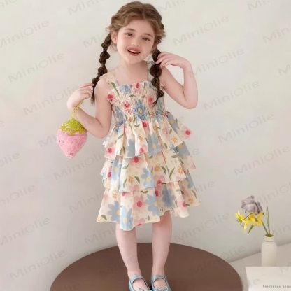 Toddler Girls Summer Floral Print Sleeveless Dress - image 1