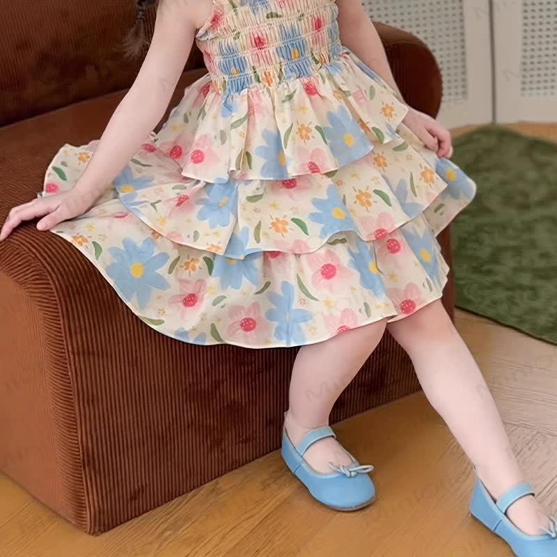 Toddler Girls Summer Floral Print Sleeveless Dress - image 4