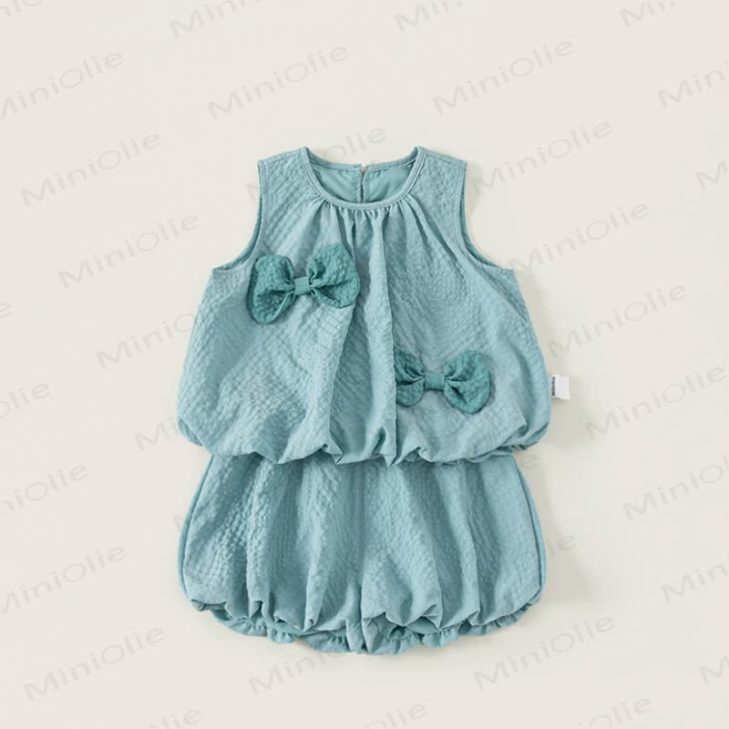 Toddler Girl Light Blue Sleeveless Top and Shorts Set - Blue - 8-9T - image 1