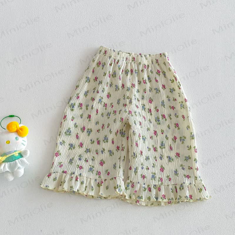 Baby Toddler Girls Floral or Bows Print Pants - Beige - 4-5T - image 2