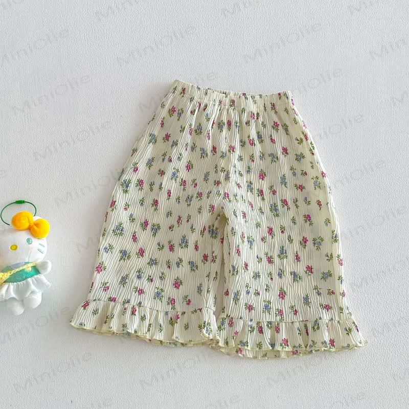 Baby Toddler Girls Floral or Bows Print Pants - Beige - 4-5T - image 2