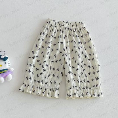 Baby Toddler Girls Floral or Bows Print Pants - Beige Bow - 4-5T - image 3
