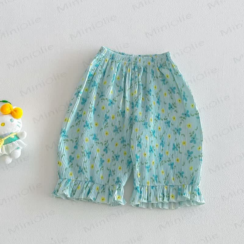 Baby Toddler Girls Floral or Bows Print Pants - Blue - 4-5T - image 4