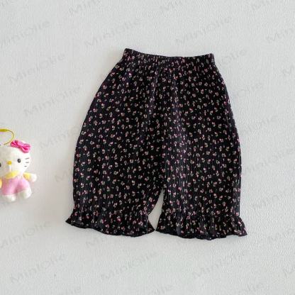 Baby Toddler Girls Floral or Bows Print Pants - Black - 4-5T - image 5
