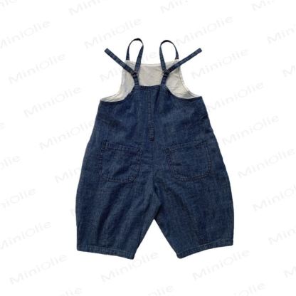 Toddler Cotton Solid Navy Denim Overalls - image 3