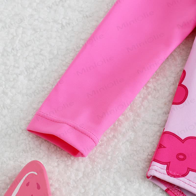 Baby Pink Floral Zipped Swimsuit - image 4