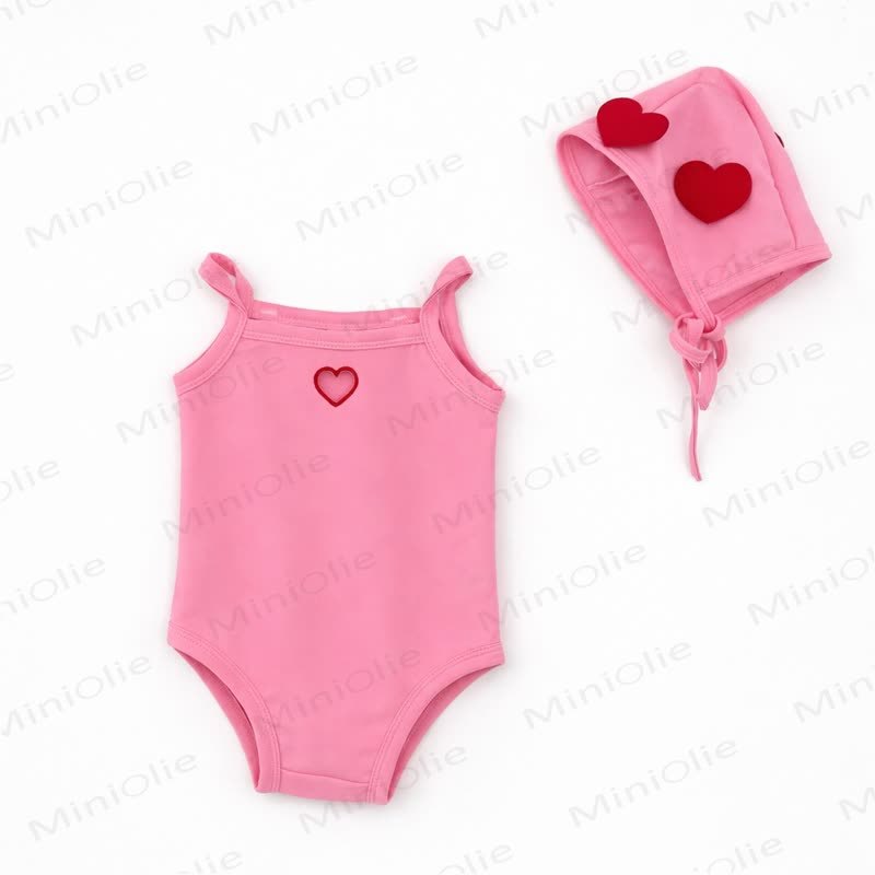 Baby Heart Swimsuit with Hat - Pink - 2-3T - image 4