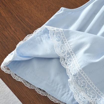 Toddler Girls Light Blue Lace Pajama Set - image 3