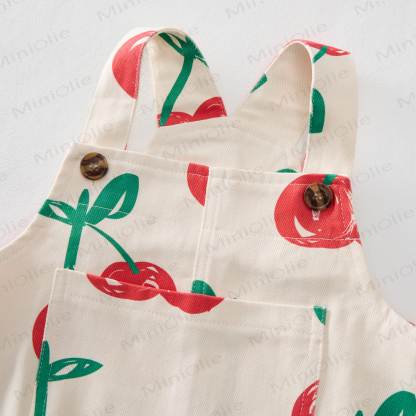 Baby Toddler Cherry Overalls - image 3