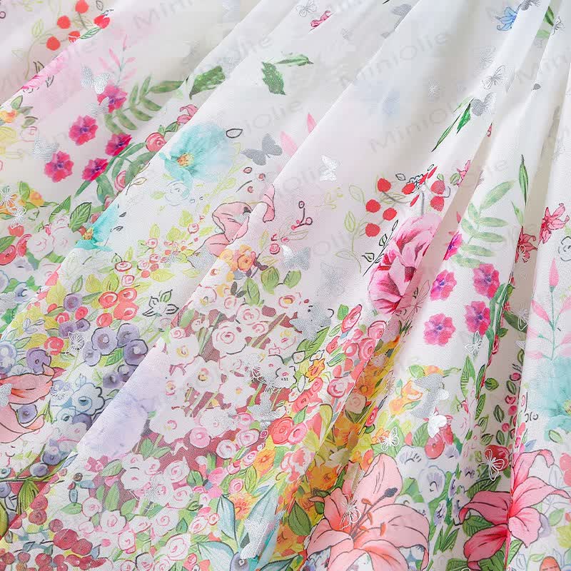 Toddler Kid Girls Floral Tulle Sleeveless Dress with Hat - image 3