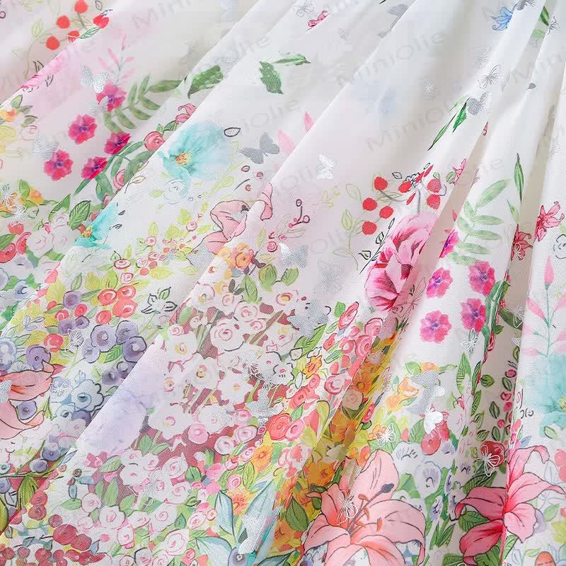 Toddler Kid Girls Floral Tulle Sleeveless Dress with Hat - image 3