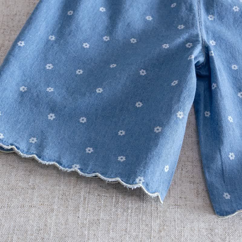 Toddler Girl Blue Floral Vest and Pants Set - image 7