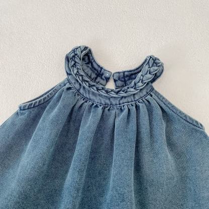 Toddler Girl Denim Tank Top and Pants Set - image 3