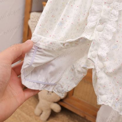 Baby Blue Bow Floral Romper - image 5