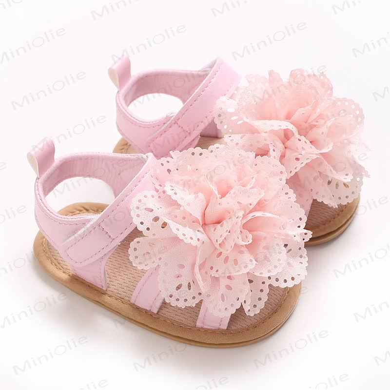Baby Lace Flower First Walker Sandals - Pink - 12-18M - image 11