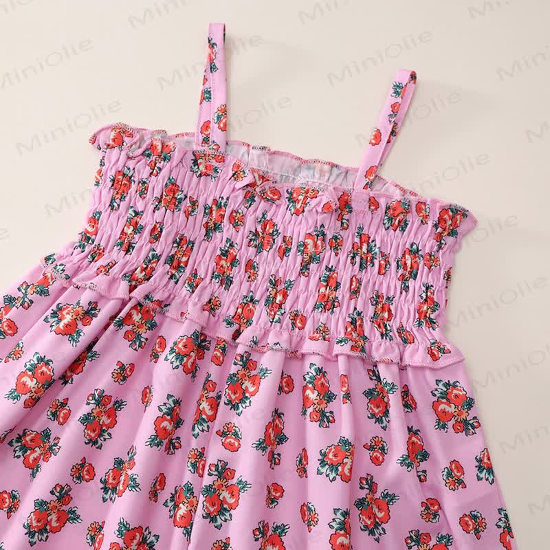 Toddler Girl Smocked Floral Polyester Spaghetti Strap Dress - image 7