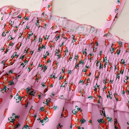 Toddler Girl Smocked Floral Polyester Spaghetti Strap Dress - image 8