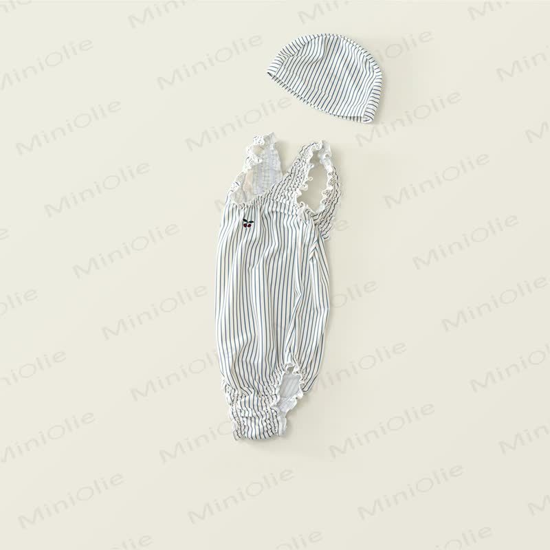 Toddler Girl Polka Dot Ruffle Swim Dress Soft Stretch - image 6