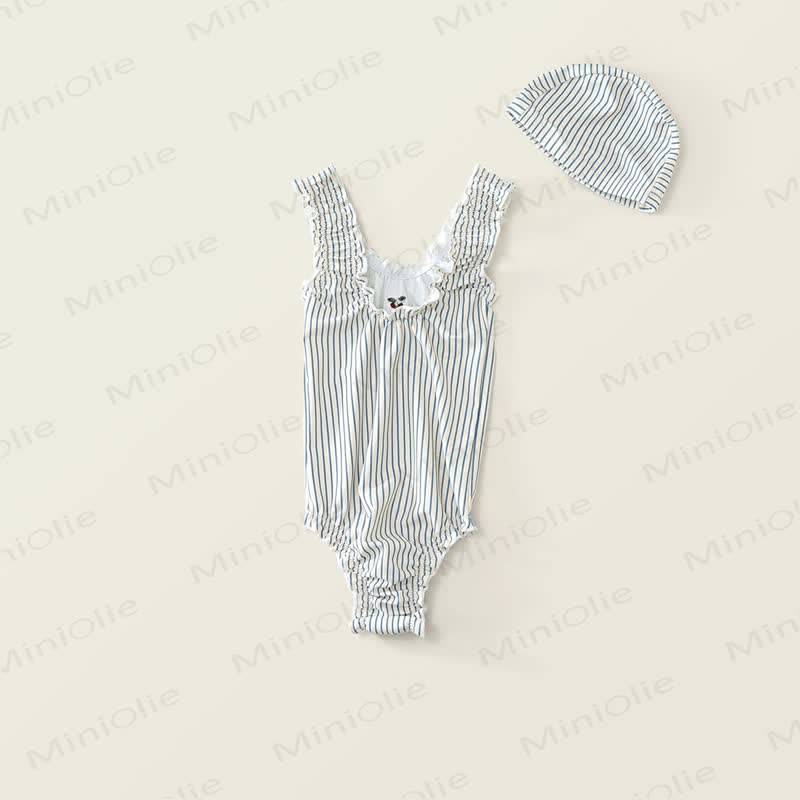 Toddler Girl Polka Dot Ruffle Swim Dress Soft Stretch - image 7