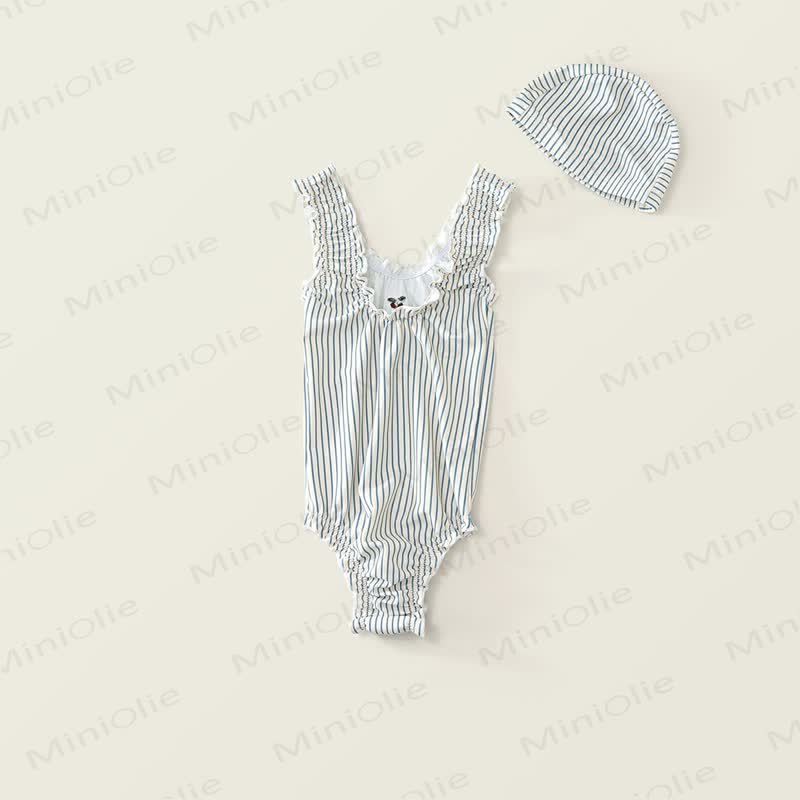 Toddler Girl Polka Dot Ruffle Swim Dress Soft Stretch - image 7