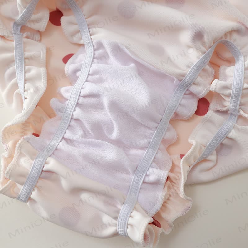 Toddler Girl Polka Dot Ruffle Swim Dress Soft Stretch - image 12