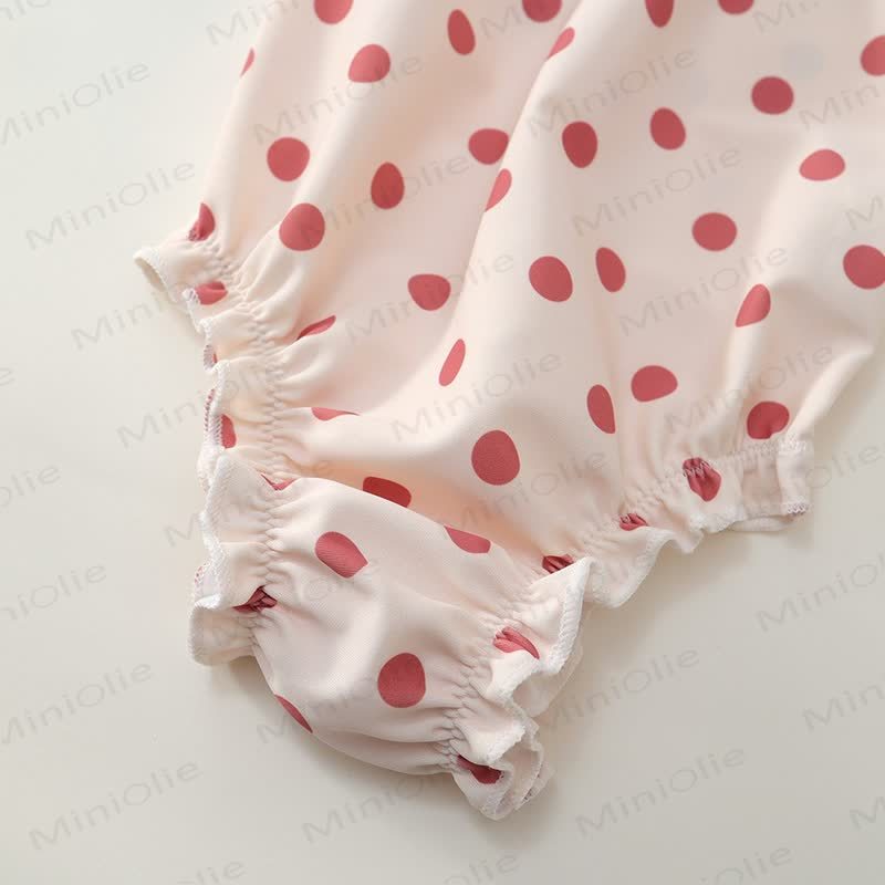 Toddler Girl Polka Dot Ruffle Swim Dress Soft Stretch - image 11