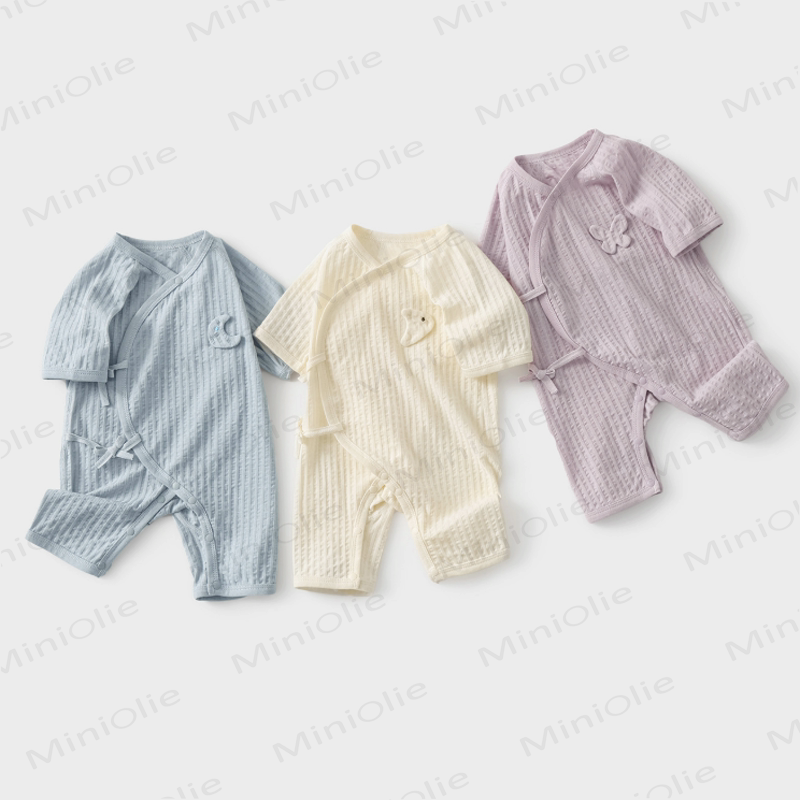 Baby Cotton Solid Color Romper - image 1