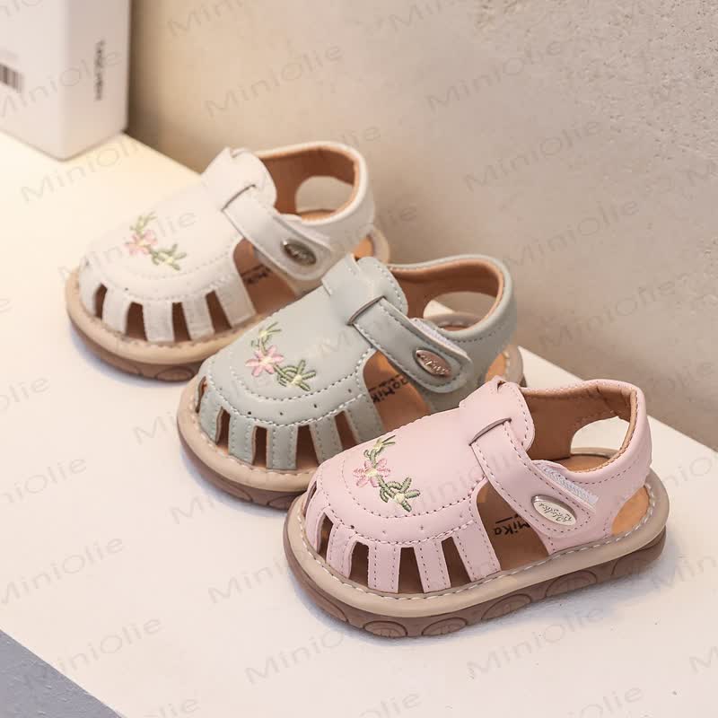 Toddler Floral Embroidered Sandals  - image 1