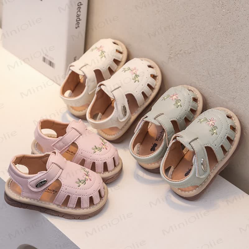 Toddler Floral Embroidered Sandals  - image 2