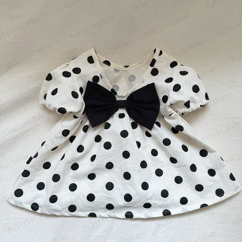 Baby Girls Cotton Floral Print Bows Dress - White - 3-4T - image 3