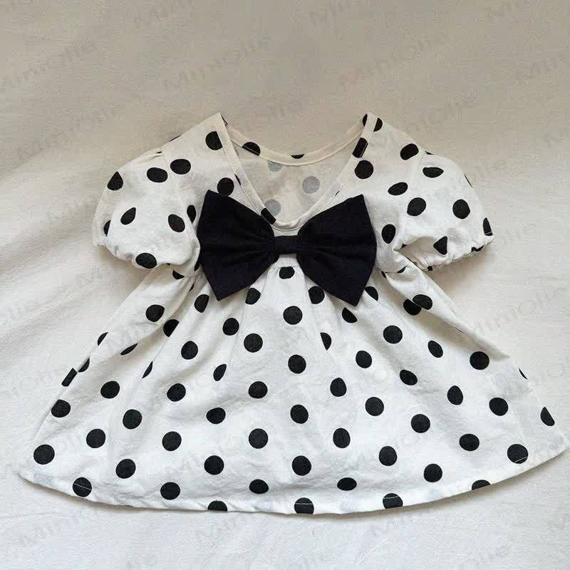 Baby Girls Cotton Floral Print Bows Dress - White - 3-4T - image 3