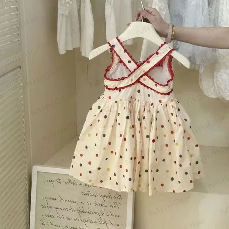 Toddler Girls Cotton Polka Dot Sleeveless Dress - image 2