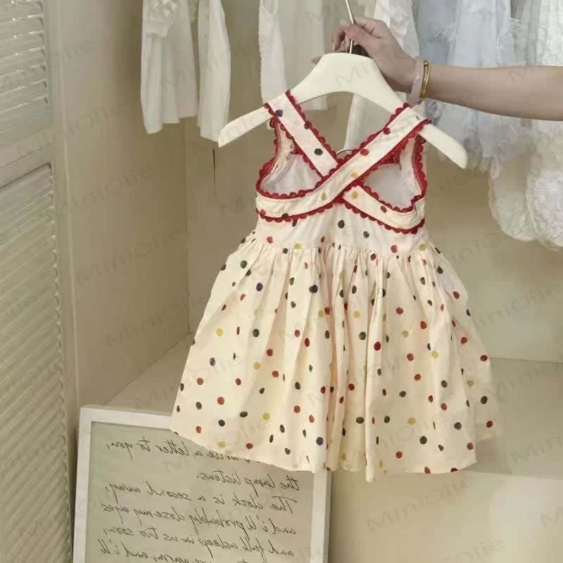 Toddler Girls Cotton Polka Dot Sleeveless Dress - image 2