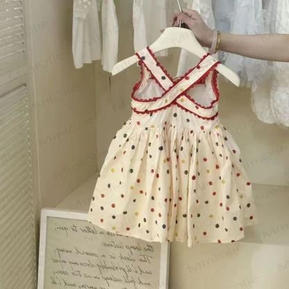 Toddler Girls Cotton Polka Dot Sleeveless Dress - image 2
