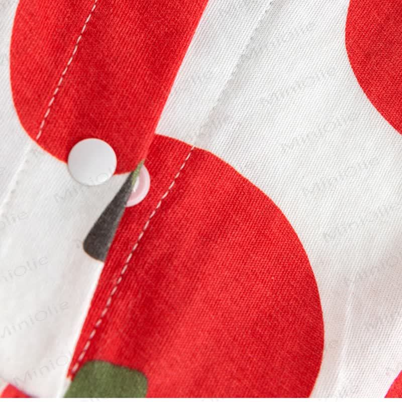 Toddler Girls Cotton Apple Print Sleeveless Dress - image 2