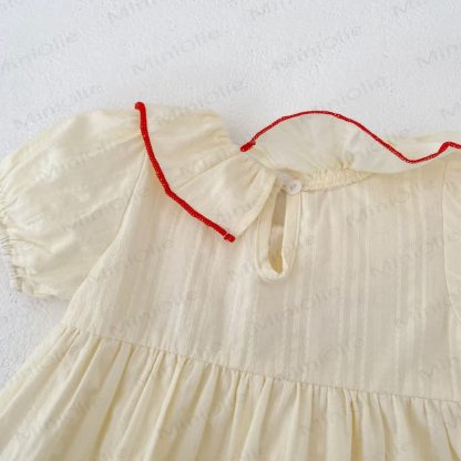 Baby Girls Cotton Beige Tank Top and Red Plaid Shorts Set or Hat - image 6