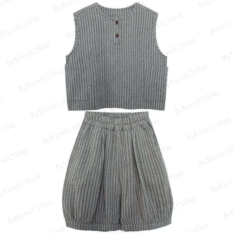 Toddler Boys Cotton Striped Tank Top and Shorts Set - image 4