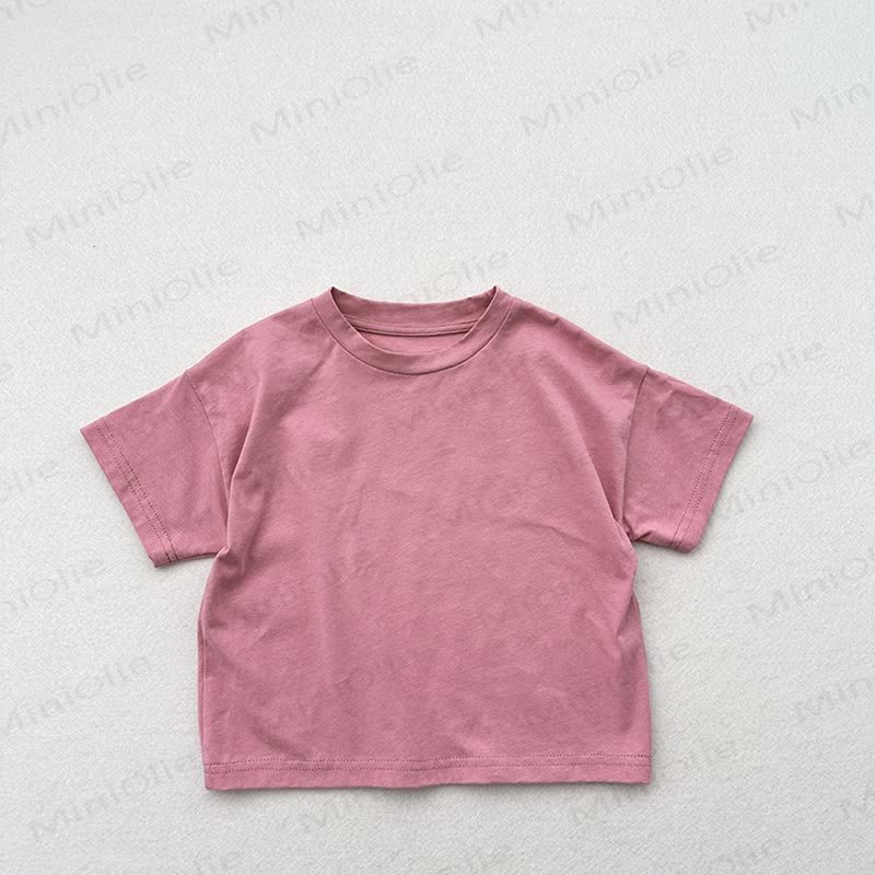 Toddler Solid Color Crew Neck Summer T-shirt - Pink - 6-7T - image 2