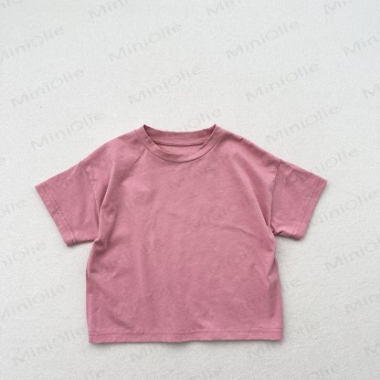 Toddler Solid Color Crew Neck Summer T-shirt - Pink - 6-7T - image 2